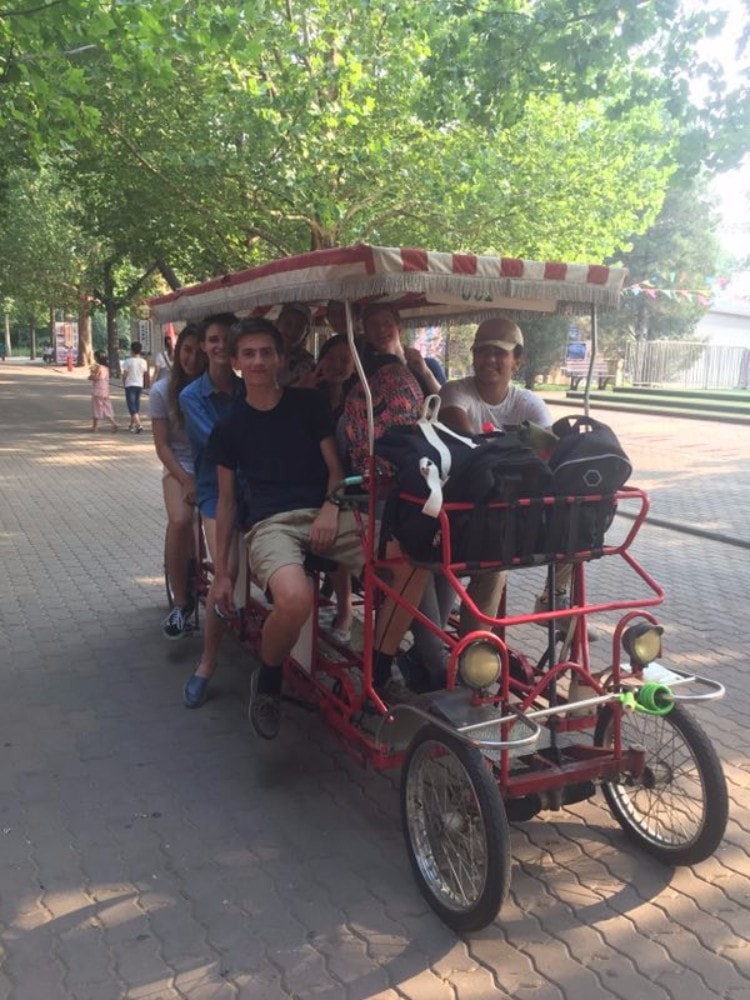 Riding in a cycle car in Beijing