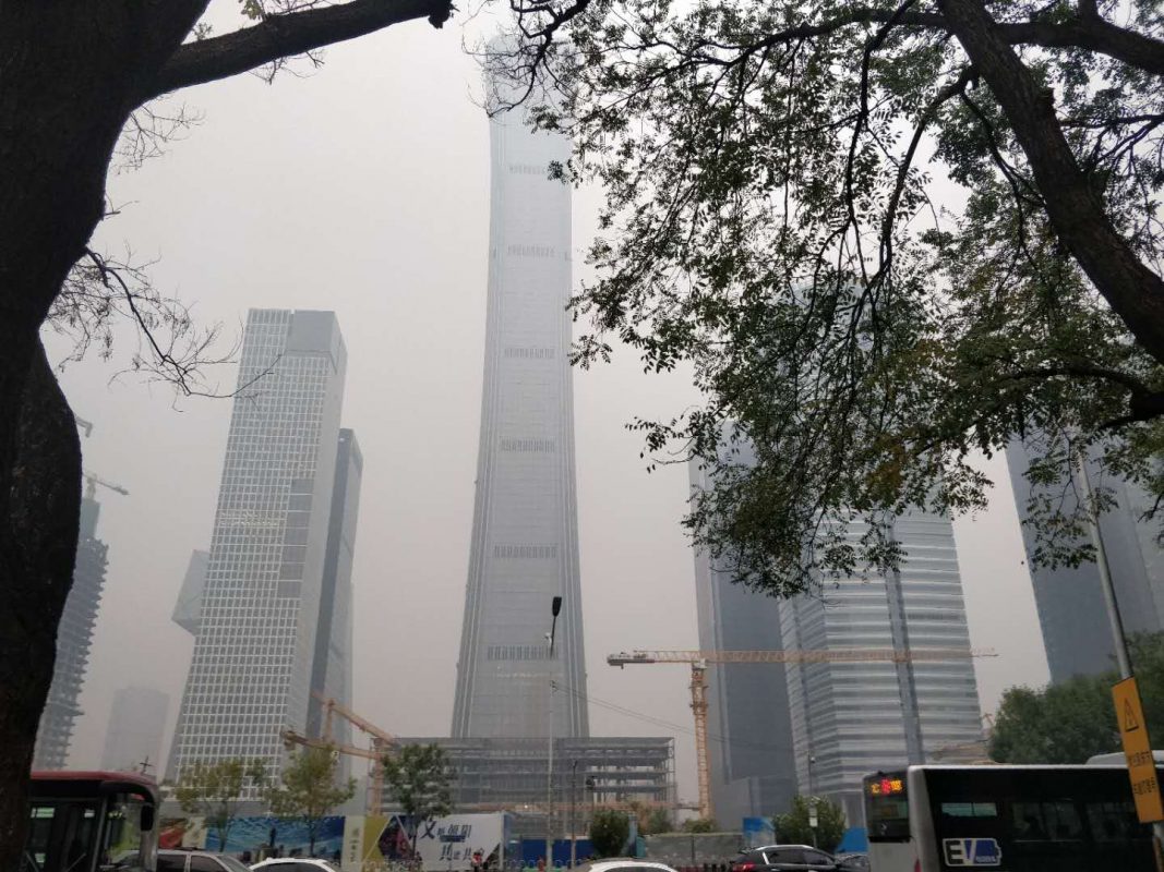 Beijing Pollution: Beijing's CBD in mid October 2018